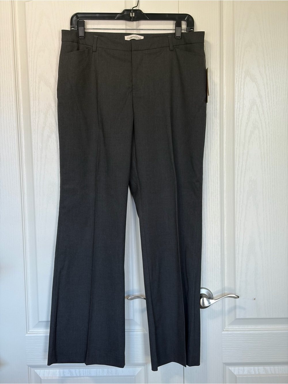 NWT Coldwater Creek Bootcut Trouser Size P12 Charcoal Gray